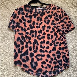 Equipment Silk Pink and blue Leopard blouse